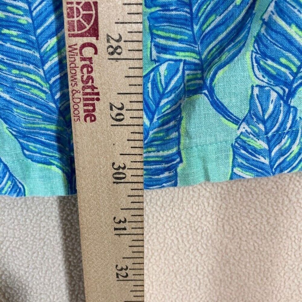 Vineyard Vines Dress L Blue Leaf Print Off Shoulder Mini Coastal Vacation Beach - Picture 3 of 5